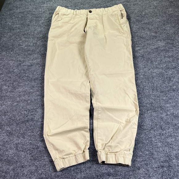 Bearbottom Pants Mens XL Beige Stretch‎ Jogger Chino Elastic Waist - Picture 1 of 8